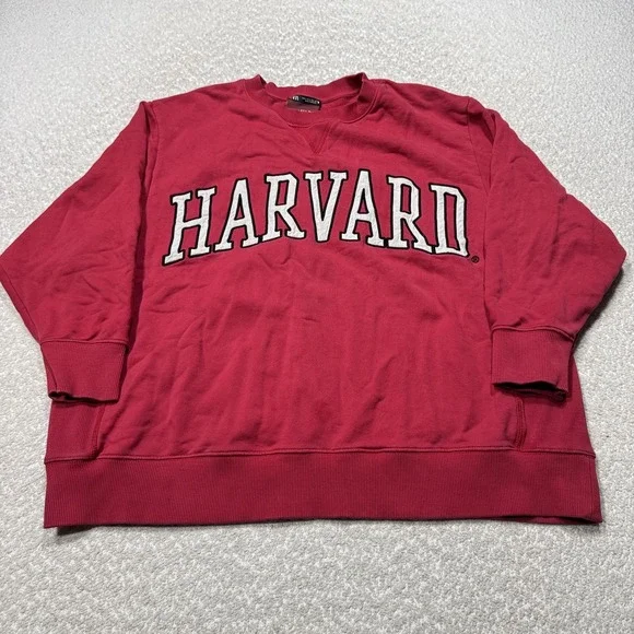 Zara Tops Zara Harvard Sweatshirt Women Large Red College
